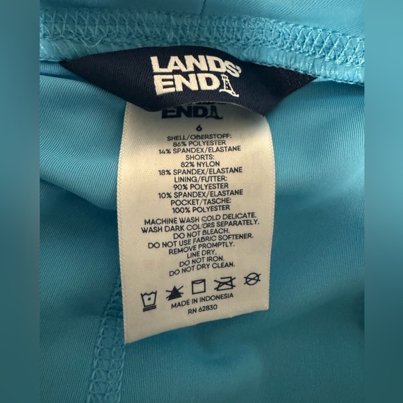Lands' End Women's Quick Dry Board Skort Swim Skirt Skort Blue Size 6 - Picture 8 of 9